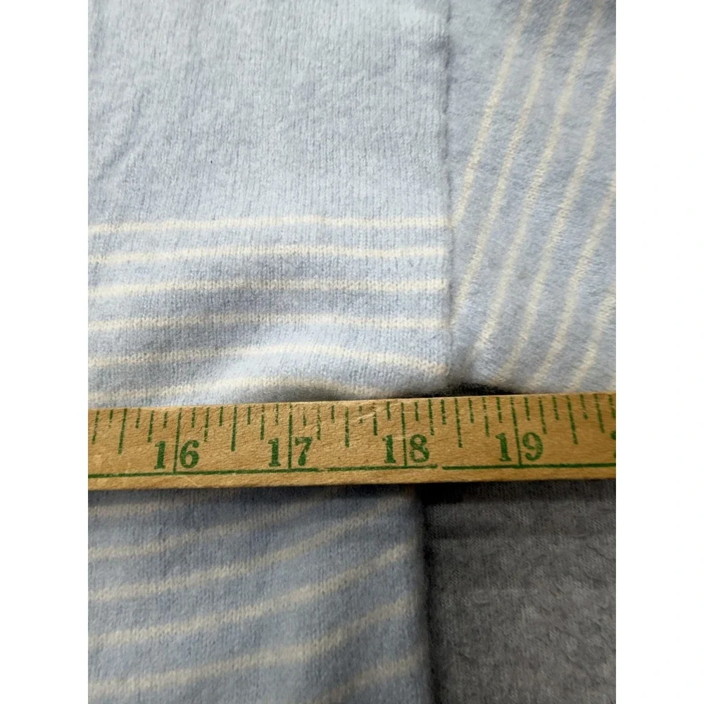 Banana Republic Sweater Womens XS Blue Cashmere V Neck Striped Knit Pullover